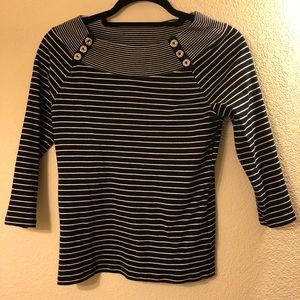 Black top w/white pin strips